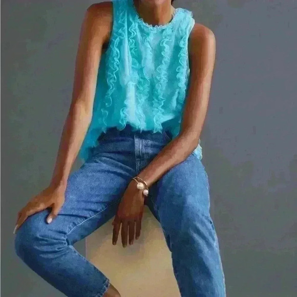 NWOT Anthropologie Maeve ruffle tank - Picture 2 of 8